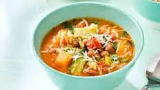 Summer bean & bulgur soup