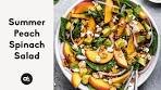 Summer Peach Spinach Salad with Avocado, Toasted ...