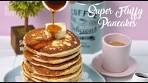 Super Fluffy Pancakes With Homemade Maple Syrup!