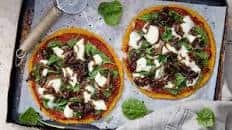 Sweet Potato Pizza With Mozzarella And Spinach