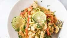 Thai Chicken Zucchini Noodles with Spicy Peanut Sauce