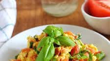 Tomato Basil Egg Scramble