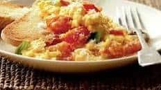 Tomato, basil & Parmesan scrambled eggs