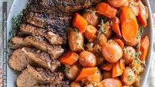 Tri Tip Slow Cooker Roast with Vegetables and Gravy