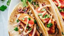 Tuna Tacos with Cilantro Lime Slaw