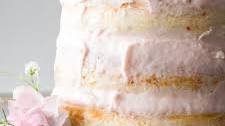 Vanilla Bean Layer Cake with Strawberry Cream Cheese Frosting