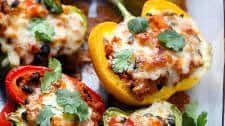 Vegetarian TVP Stuffed Peppers