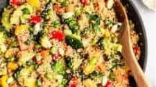 Veggie-Packed Quinoa Stir Fry with Sesame Peanut Sauce