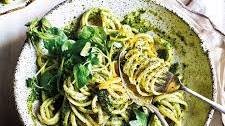 Watercress pesto and lemon linguine