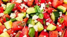 Watermelon Salad Recipe with Feta and Cucumber