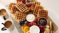 Yogurt Waffles with Maple Yogurt Sauce Board