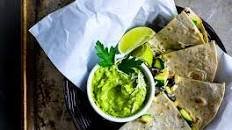 Zucchini, Corn and Black Bean Quesadillas with Avocado Dipping Sauce