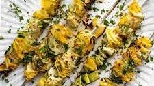 Zucchini Ribbon Skewers with Spicy Lemon Butter