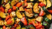 Zucchini Stir Fry With Tofu (Vegan)