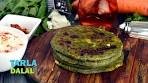 भरवां पालक पराठा | Stuffed Spinach Paratha by Tarla Dalal