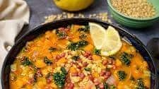 Adzuki Beans Soup with Pearl Barley and Kale