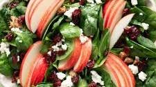 Apple Spinach Salad with Candied Pecans and Feta