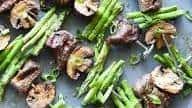 Asian Beef, Asparagus and Mushroom Kebabs