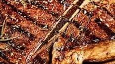 Asian Glazed T-Bone Steak with Minty Pineapple Salsa