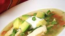 Avocado Soup with Chicken and Lime