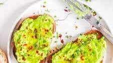 Avocado Toast With Honey And Chili Flakes