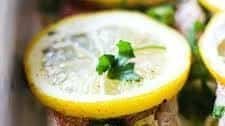 Baked ocean perch with lemon