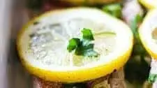 Baked ocean perch with lemon