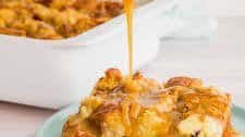 Banana Bread Pudding with Rum Toffee Sauce