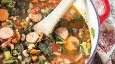 Black-Eyed Pea Soup with Collard Greens and Sausage