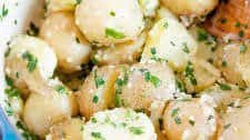 Boiled Baby Potatoes with Garlic and Herb Butter