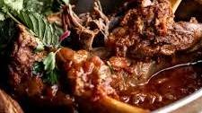 Braised Moroccan-Spiced Lamb Shanks with Herb Salad