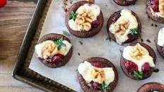 Brie & Cranberry Stuffed Mushroom Bites