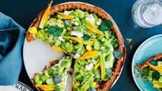 Broad bean goat's cheese tart recipe