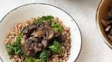 Buckwheat kasha with camarelized mushrooms and onions