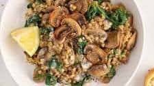 Buckwheat Mushroom Risotto with Spinach