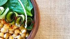 Buddha Bowl | Spinach Chickpea Salad with Tahini Dressing