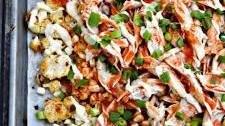Buffalo Ranch Roasted Cauliflower Nachos