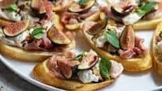 Burrata Prosciutto Fig Crostini