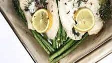 Butter Baked Tilapia with Lemon, Dill, Flaky Red Pepper, and Asparagus