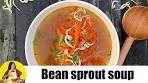 Capsicum and Bean Sprouts Stir-fry Soup by Tarla Dalal