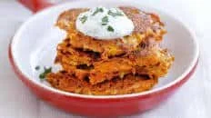 Carrot and feta fritters