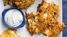 Carrot, cumin and fetta fritters