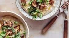 Celeriac Risotto with Crispy Mushrooms