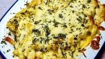 Cheesy Garlic Bread Pasta Bake Recipe