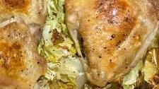 Chicken Thighs on Schmaltzy Cabbage