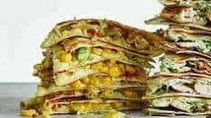 Chilli corn & spring onion quesadilla