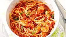 Chilli prawn linguine