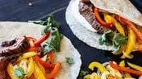 Chipotle Skirt Steak Fajitas with Sour Cream
