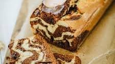 Chocolate and peanut butter marble cake