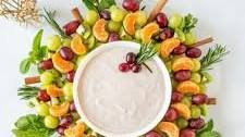 Christmas Fruit Tray with Cinnamon Yogurt Dip